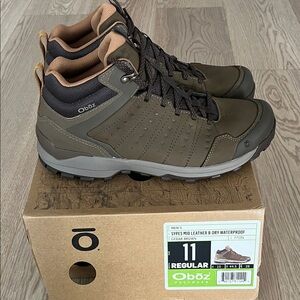 Oboz Men's Sypes Mid Leather Boots - Olive and Brown